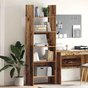 Könyvespolc Régi fa 60 x 35 x 180 cm Faanyag