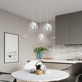 Sollux SL.1085 - Csillár zsinóron TULOS 3xE27/60W/230V fehér