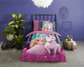 Rózsaszín egyszemélyes-hosszabbított mikroszálas gyerek ágyneműhuzat 140x220 cm Julia – Good Morning