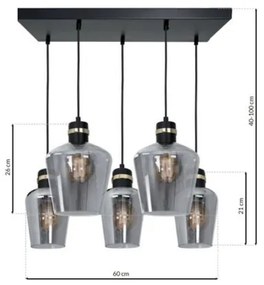 Csillár  RICHMOND 5xE27 / 60W / 230V