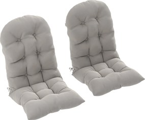 Outsunny 2 db-os üléspárna szett Adirondack székre, biztonságos rögzítéssel, steppelt dizájnnal, puha és vastag háttámpárna, világosszürke | Aosom