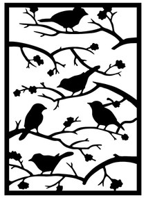 Fém fali dekoráció 47x66 cm Branch &amp; Birds – Wallity