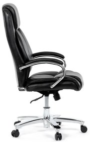 Fekete ökobőr irodai szék hintamechanikával. KA-F1385 BK