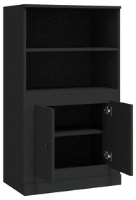 fekete szerelt fa magasszekrény 60x35,5x103,5 cm
