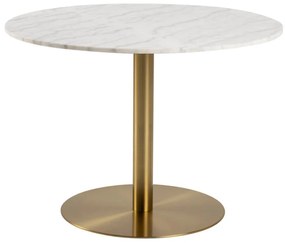 Corby márvány étkezőasztal fehér-arany 105 cm