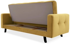 ID LISSZABON ágyazható kanapé ágyneműtartóval - sárga