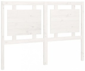 fehér tömör fenyőfa ágyfejtámla 140,5 x 4 x 100 cm