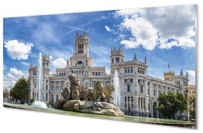 Üvegképek Spanyolország Fountain Palace Madrid 100x50 cm 2 fogas