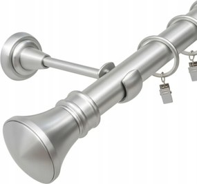 Függönykarnis Szimpla Fém 25 MM ezüst Szatén 300 CM Monaco Kerekek