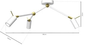Spotlámpa IRIS 3xGU10/MR11/40W/230V fehér/arany