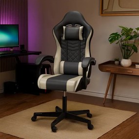 Juskys HyperSeat irodai szék - fekete/bézs