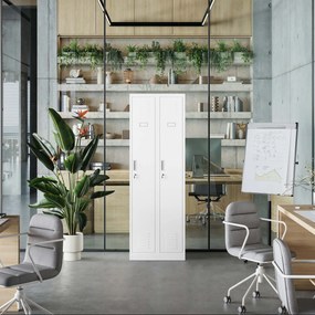 Pléh öltözőszekrény talpazaton, négymodulos, polcokkal KACPER II, 600 x 1800 x 500 mm, Pléh öltözőszekrény talpazaton, négymodulos, polcokkal KACPER I