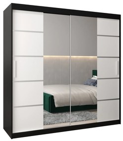 Ruhásszekrény 200 cm Verika 4 200 (fekete + fehér). 1064309