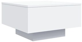 fehér dohányzóasztal LED-lámpákkal 55 x 55 x 31 cm