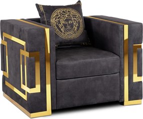 Fotel PALLAZO 1S Czarny/Złoty