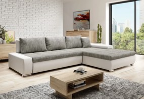 TOSCANIA sarok ülőgarnitúra, 297x80x214, berlin 01/fehér öko-bőr, balos