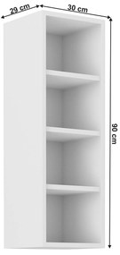 Felső konyhai polc Lesana 1 (fehér) 30 G-90 OTW. 1063935