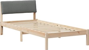 vidaXL Ágykeret barna és sötétszürke 100 x 200 cm Tömör fenyőfa