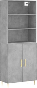 vidaXL betonszürke szerelt fa magasszekrény 69,5 x 34 x 180 cm
