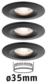 Paulmann 93084 LED Recessed Nova mini Coin beépíthető lámpa, kerek, fekete, 2700K melegfehér, Coin foglalat, 310 lm, IP23