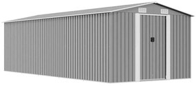 vidaXL szürke fém kerti fészer 257 x 580 x 181 cm