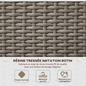 Outsunny Kerti Virágtartó Rámpával, Téglalap Alakú Virágbox Woven PE Gyantából és Acélból, dim. 103L x 29W x 103H cm Szürke | Aosom