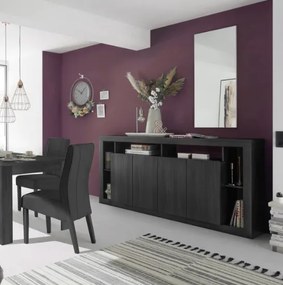 RIMINI komód, négyajtós – fekete kőris