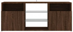 barna tölgy színű LED-es TV-szekrény 120x30x50 cm