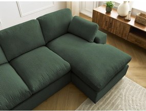 Zöld kordbársony sarokkanapé Belair – Bobochic Paris