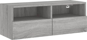 vidaXL szürke sonoma színű szerelt fa fali TV-szekrény 80 x 30 x 30 cm