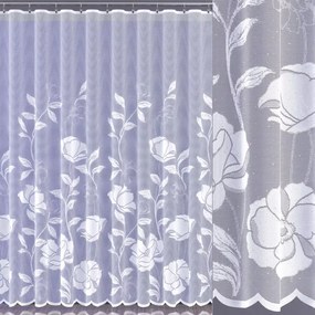 Jacquard függöny fehér elegáns virágmintás 250 cm Altena 624835