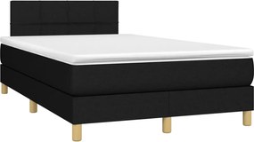 vidaXL fekete szövet rugós ágy matraccal 120 x 190 cm