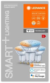 LED lámpa , égő , szpot , 3 x GU10 , 3 x 4.9W , CCT , dimmelhető , LEDVANCE Smart+ WIFI