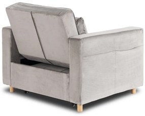 Ágyazható Fotel Szürke Bársony Kárpittal. SOLOR