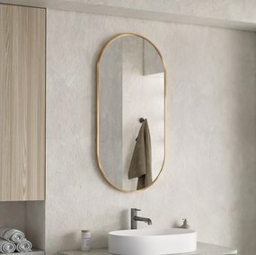 Erga Oval, ovális tükör 50x100cm, arany keret, ERG-V01-OVAL-5010-GD