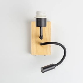 Brilagi - LED Fali lámpa NUBILA WOOD 1xE27/25W/230V + LED/3W tölgy/fehér