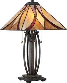 Quoizel klasszikus tiffany asztali lámpa asheville antik bronz színezett elsqz-asheville-tl