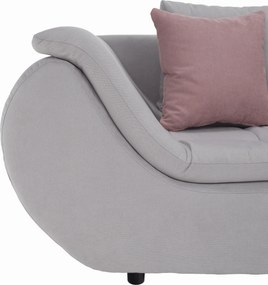 Ülőgarnitúra, világosszürke/púderrózsaszín, szövet, jobbos, BRATO