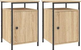 vidaXL 2 db sonoma tölgy színű szerelt fa éjjeliszekrény 40x42x60 cm
