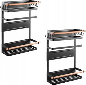 2x mágneses polc a hűtőszekrényhez konyhai rendszerező pohárakasztók