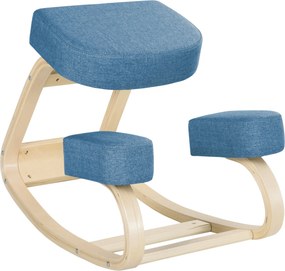 Vinsetto Ergonomikus Térdelő Szék Bükklével, Testtartás Szék Hab- és Poliészter Párnával Otthonra és Irodába, Kék | Aosom