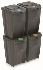 Szürke, 4 x 35 l-es szemetes gyűjtemény