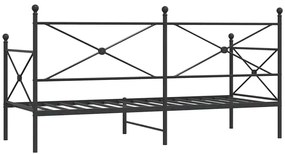 kanapéágy matrac nélkül fekete 80x200 cm acél