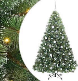 vidaXL Mű karácsonyfa 300 LED-del állvánnyal Zöld 180 cm PE és PVC