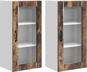 vidaXL Konyhaszekrény 2 pcs Füstölt tölgy 40 x 31 x 80 cm Faanyag