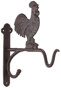 Öntöttvas virágtartó konzol, kakasos, 24 x 25 cm