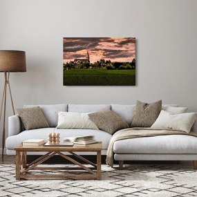 Tájkép templommal (90x60 cm)