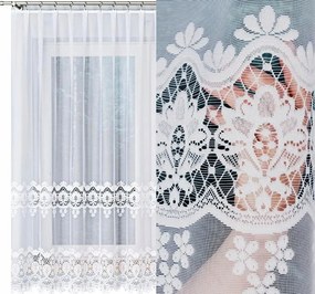 Daria jacquard függöny mintás 018982 magasság 180cm, fehér színben (méterenként)