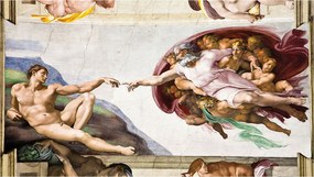 Fotótapéta flizelina Ádám teremtése Isten érintése Michelangelo 300x210 +ragasztó
