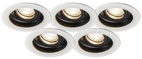 Modern beépített reflektor fehér acél 5 db-os készlet - Rondoo
